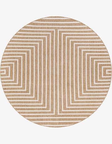 7' 10 x 7' 10 Easy-Clean Modern Indoor / Outdoor Round Rug
