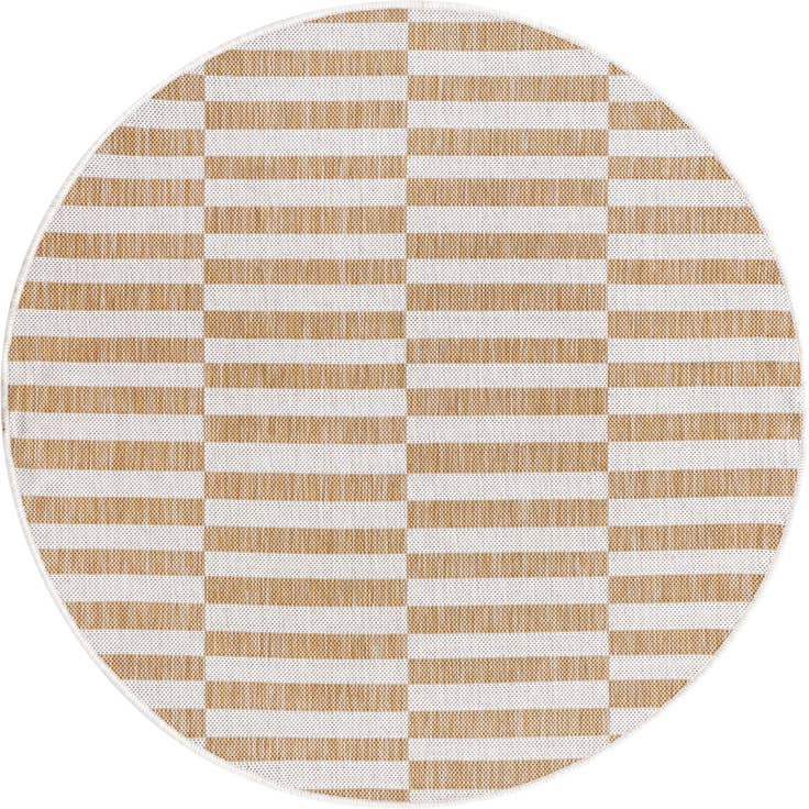 Detail image of 4' x 4' Easy-Clean Ribbon Indoor / Outdoor Round Rug
