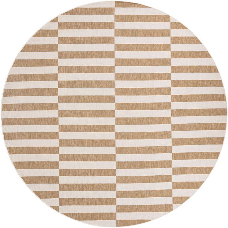 Detail image of 12' x 12' Easy-Clean Ribbon Indoor / Outdoor Round Rug