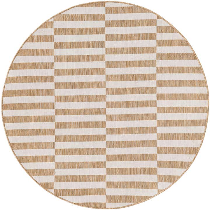6' x 6' Easy-Clean Ribbon Indoor / Outdoor Round Rug