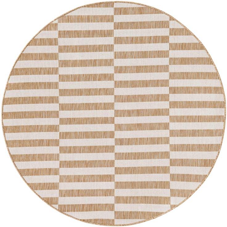 Detail image of 6' x 6' Easy-Clean Ribbon Indoor / Outdoor Round Rug