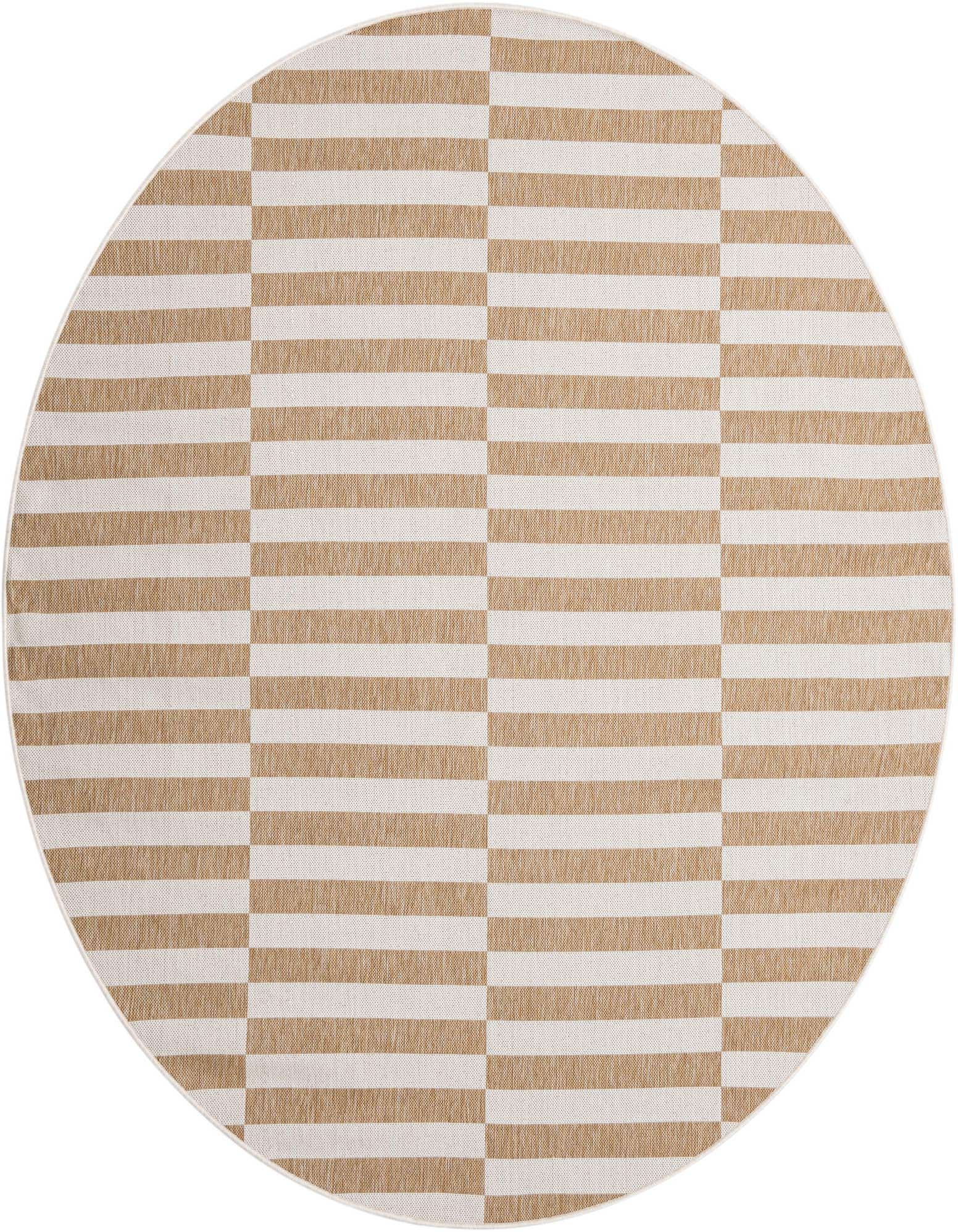7' 10 x 7' 10 Easy-Clean Ribbon Indoor / Outdoor Round Rug