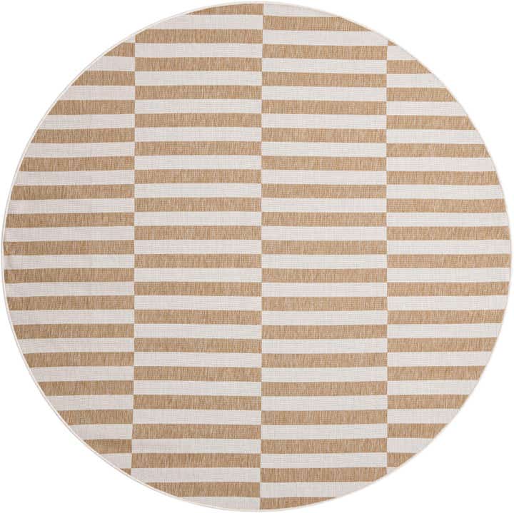 7' 10 x 7' 10 Easy-Clean Ribbon Indoor / Outdoor Round Rug