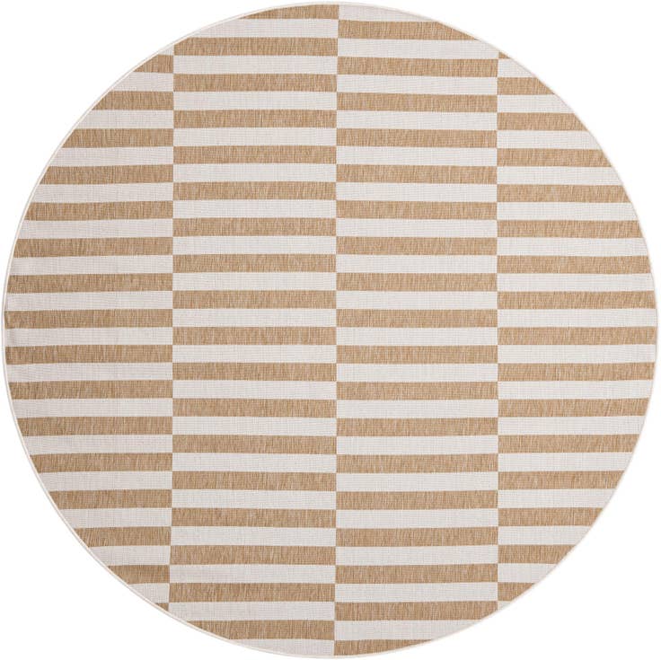 Detail image of 7' 10 x 7' 10 Easy-Clean Ribbon Indoor / Outdoor Round Rug