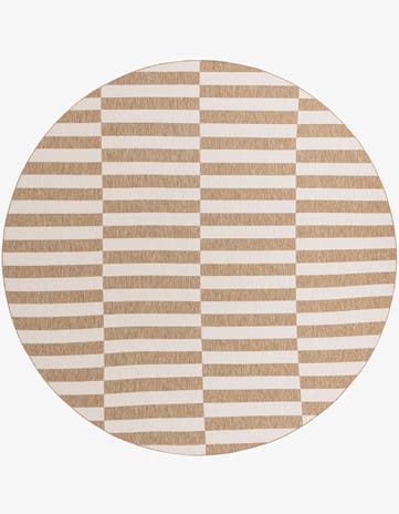 13' x 13' Easy-Clean Ribbon Indoor / Outdoor Round Rug