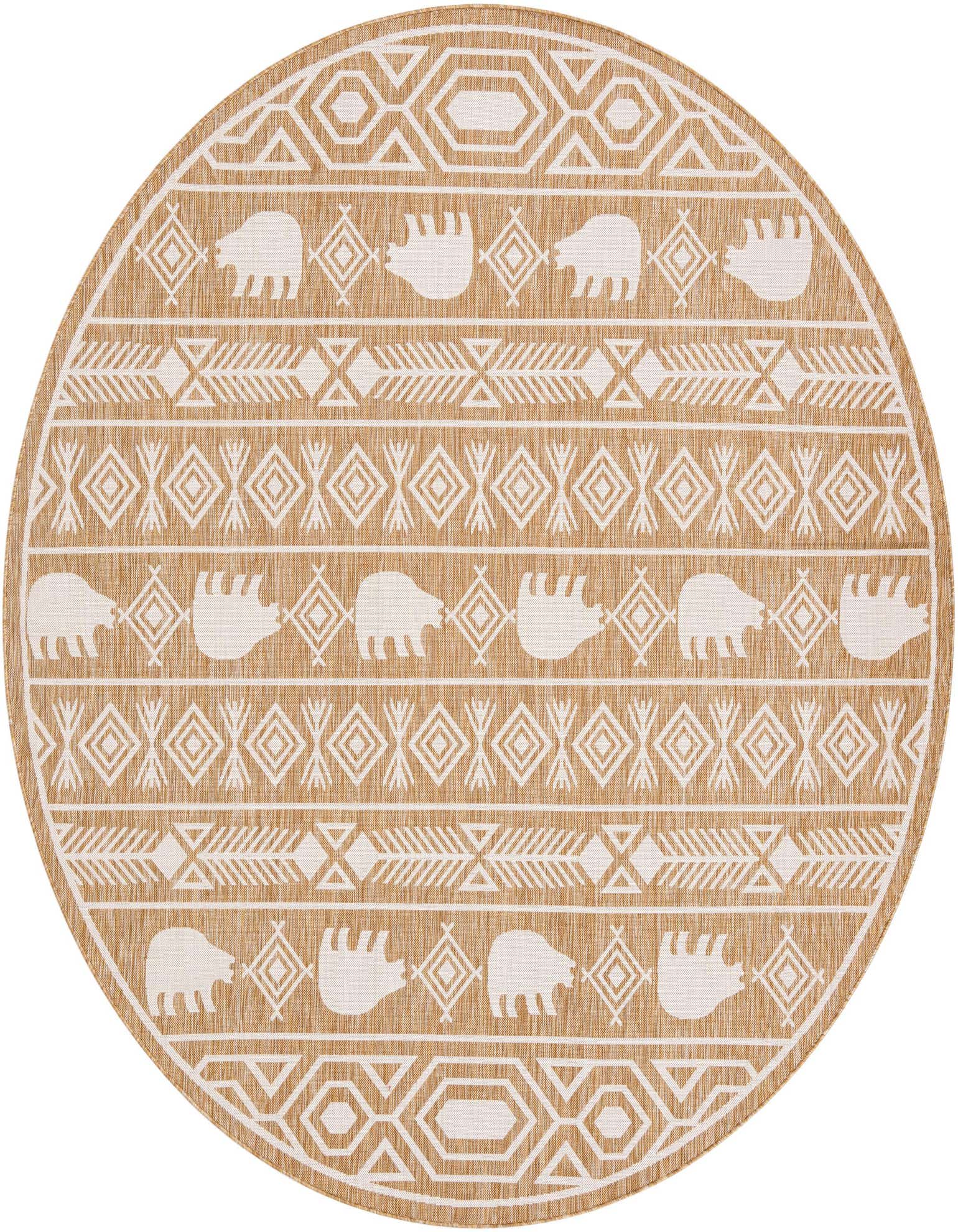 10' x 10' Easy-Clean Southwestern Indoor / Outdoor Round Rug
