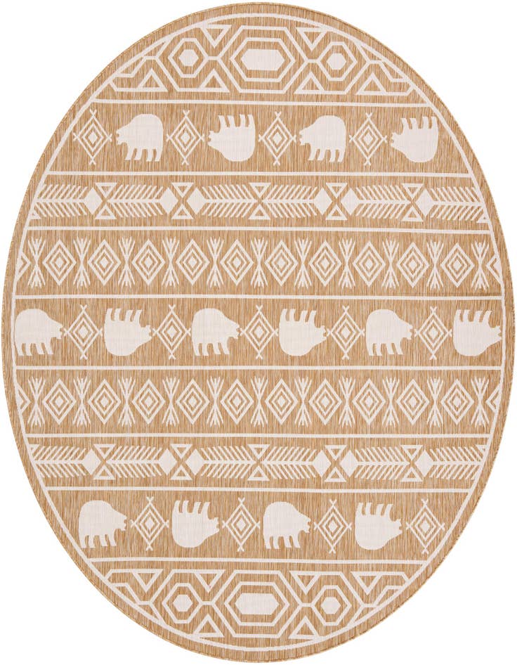 Detail image of 10' x 10' Easy-Clean Southwestern Indoor / Outdoor Round Rug