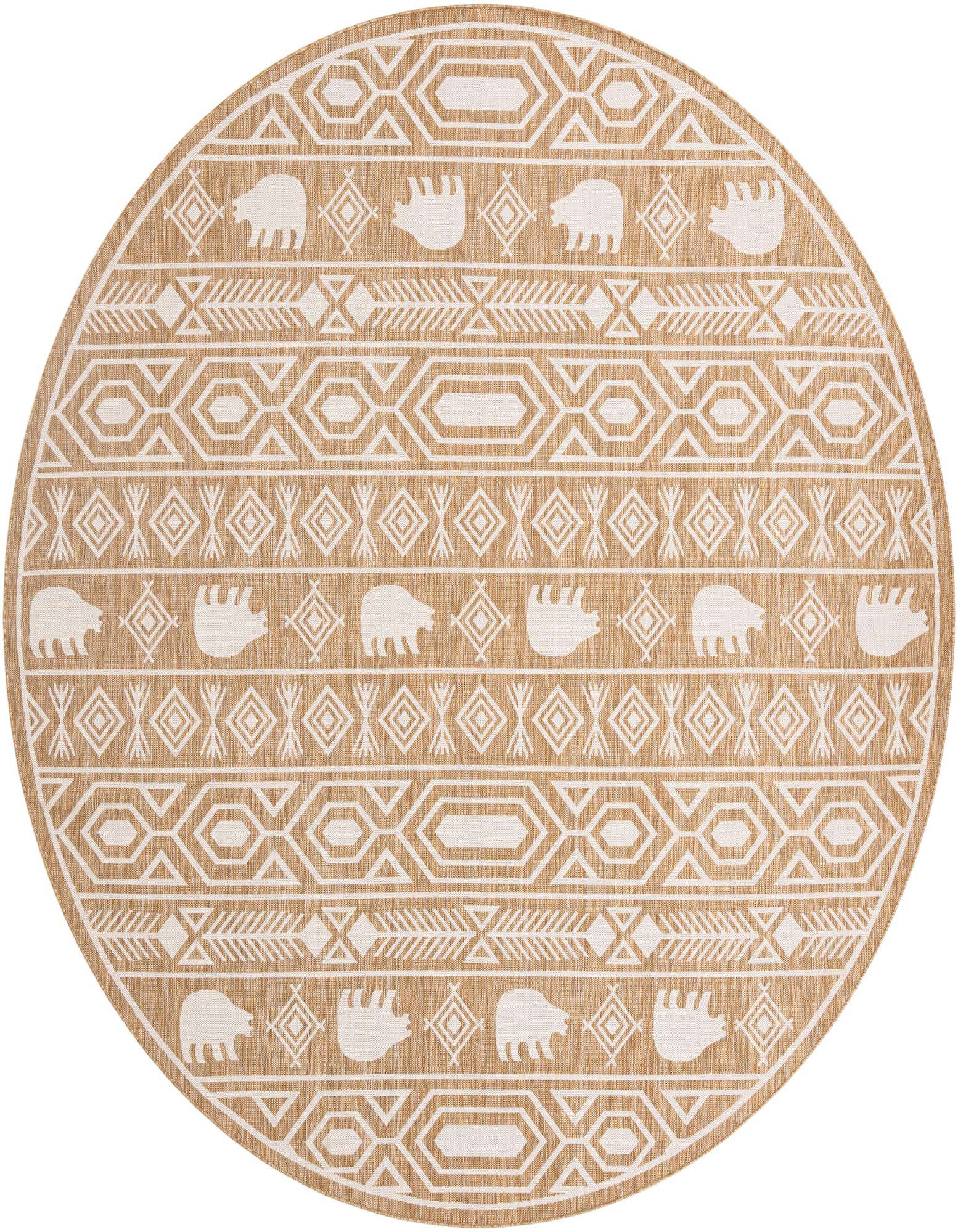12' x 12' Easy-Clean Southwestern Indoor / Outdoor Round Rug