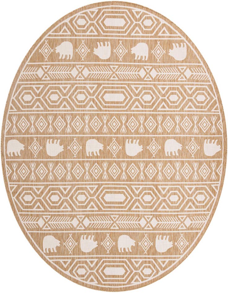 Detail image of 12' x 12' Easy-Clean Southwestern Indoor / Outdoor Round Rug