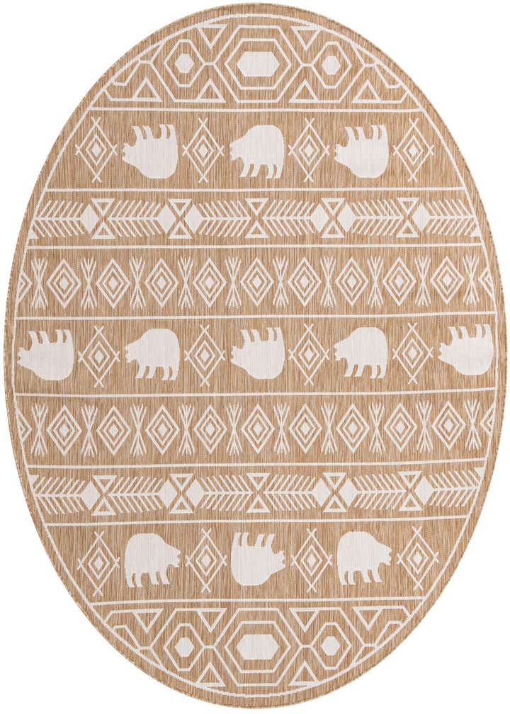 7' 10 x 7' 10 Easy-Clean Southwestern Indoor / Outdoor Round Rug