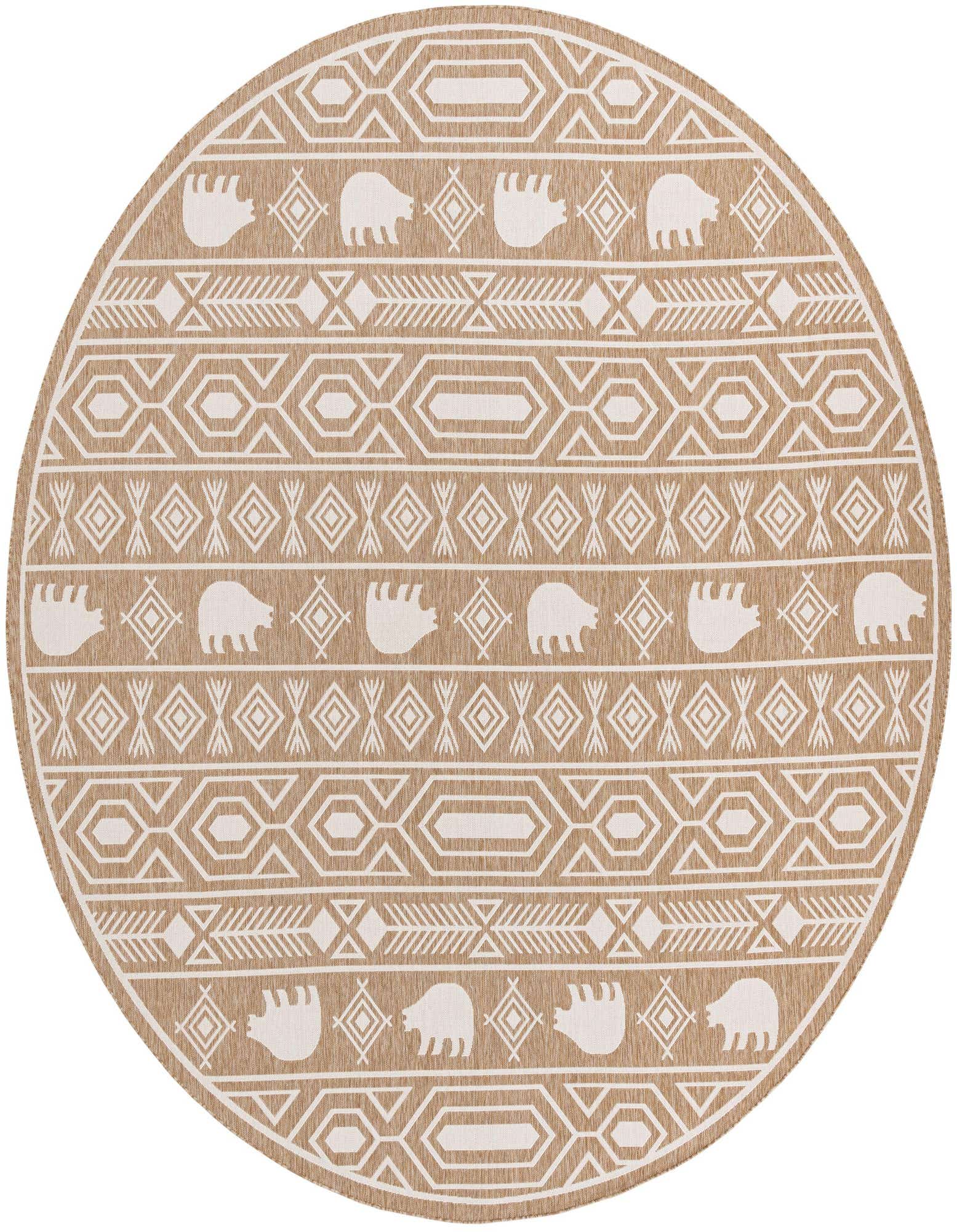 13' x 13' Easy-Clean Southwestern Indoor / Outdoor Round Rug