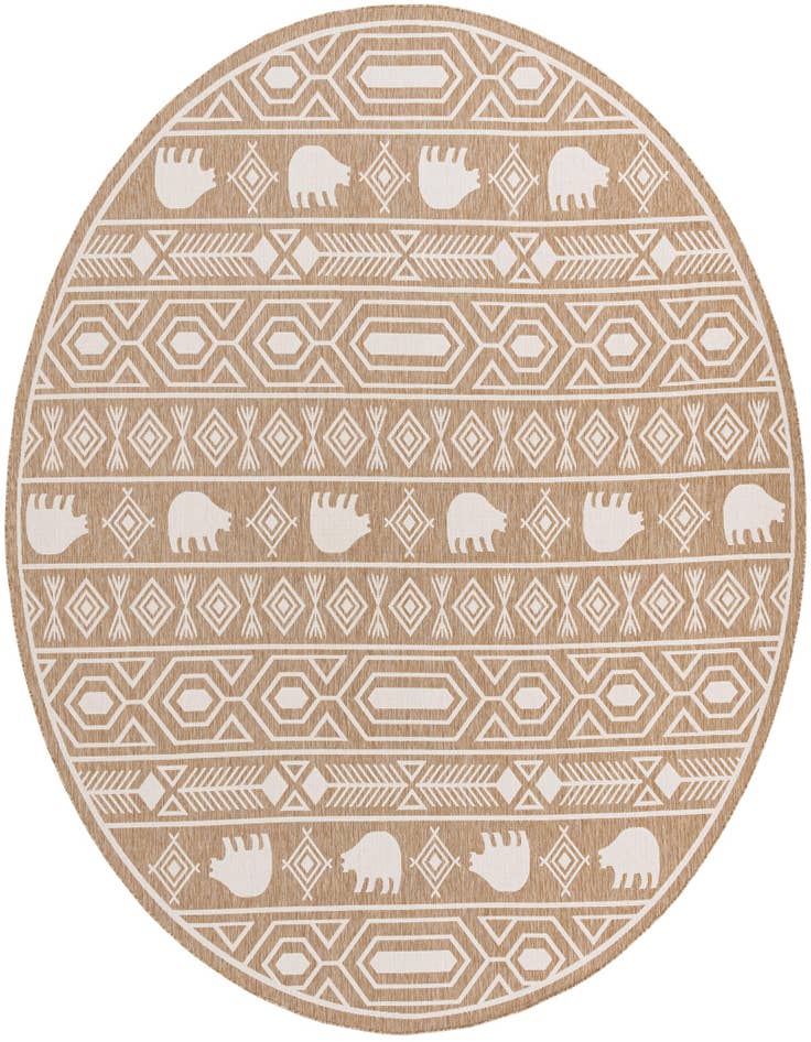 Detail image of 13' x 13' Easy-Clean Southwestern Indoor / Outdoor Round Rug