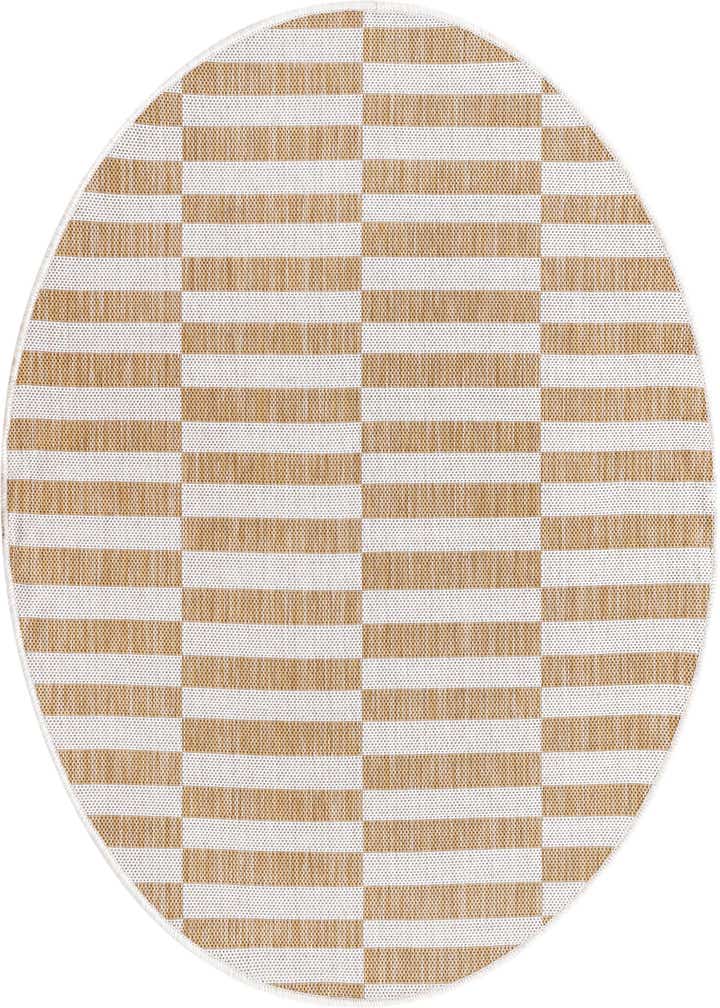 4' x 4' Easy-Clean Striped Indoor / Outdoor Round Rug