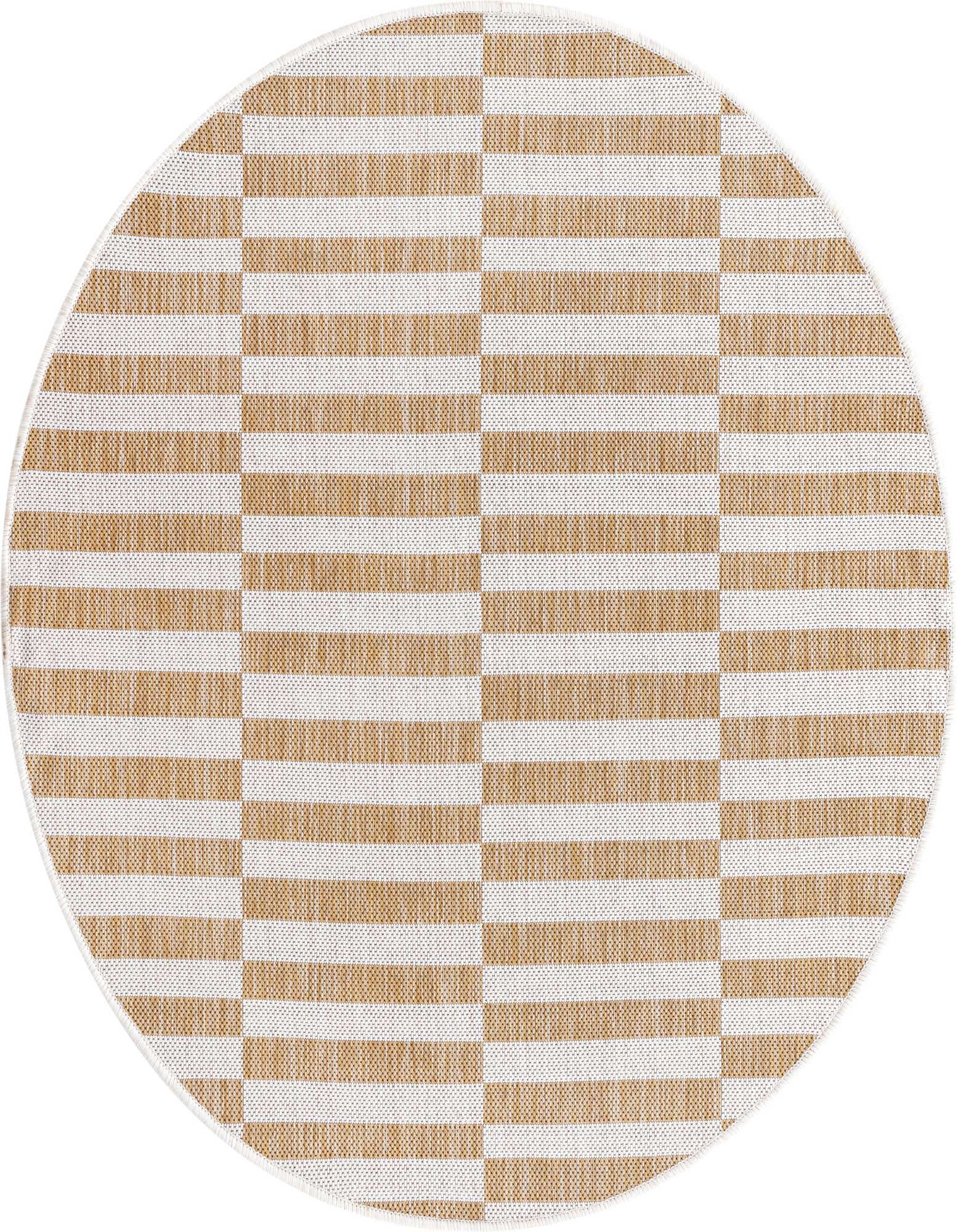 4' x 4' Easy-Clean Striped Indoor / Outdoor Round Rug