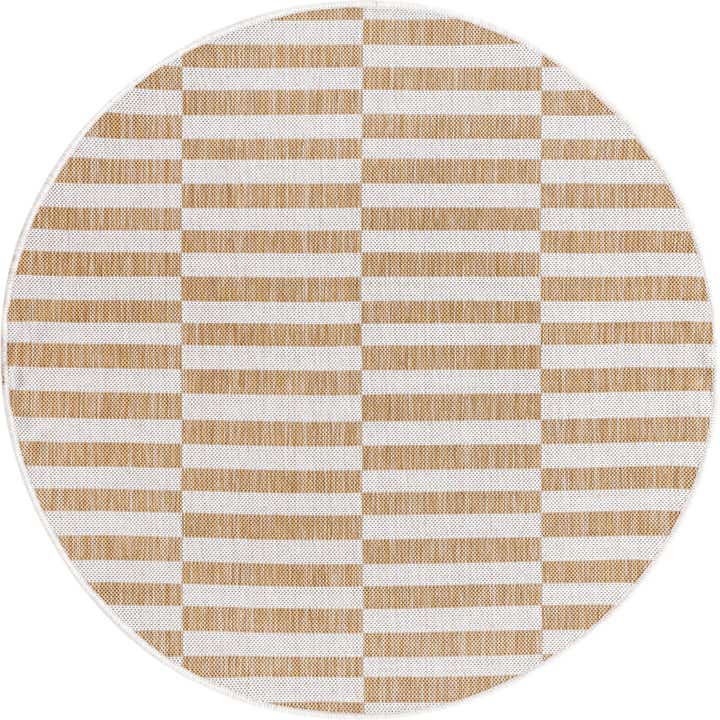 4' x 4' Easy-Clean Striped Indoor / Outdoor Round Rug