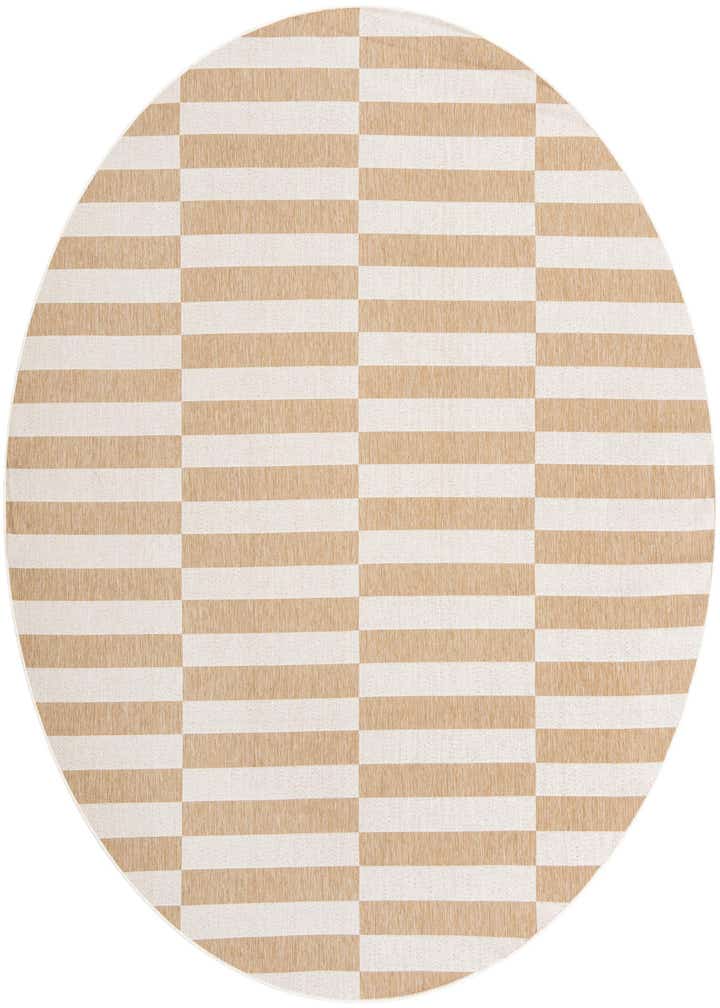 10' x 10' Easy-Clean Striped Indoor / Outdoor Round Rug