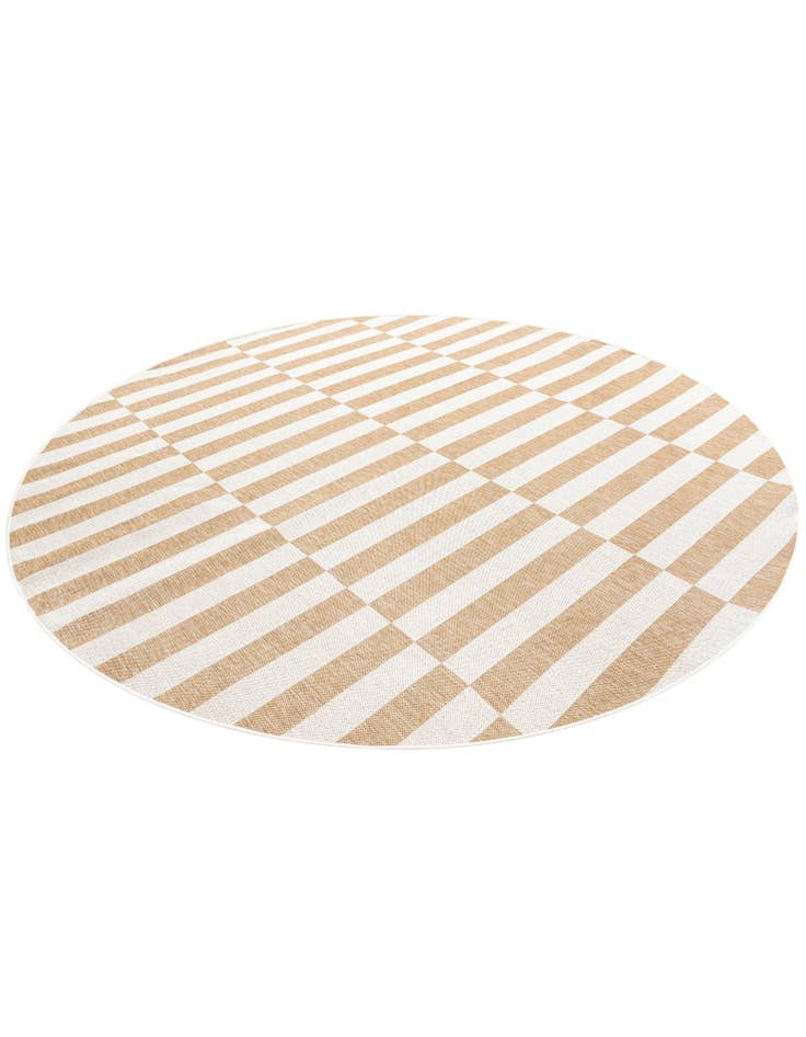 Detail image of 10' x 10'  Washable Striped Indoor / Outdoor Round Rug