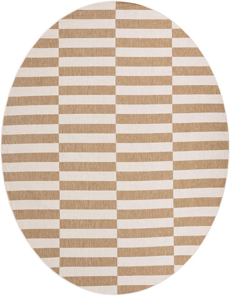 Detail image of 12' x 12' Easy-Clean Striped Indoor / Outdoor Round Rug