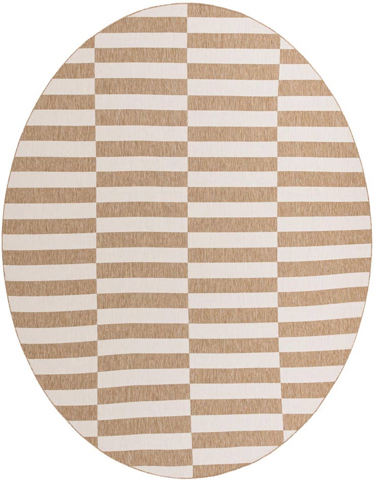 Detail image of 13' x 13' Easy-Clean Striped Indoor / Outdoor Round Rug