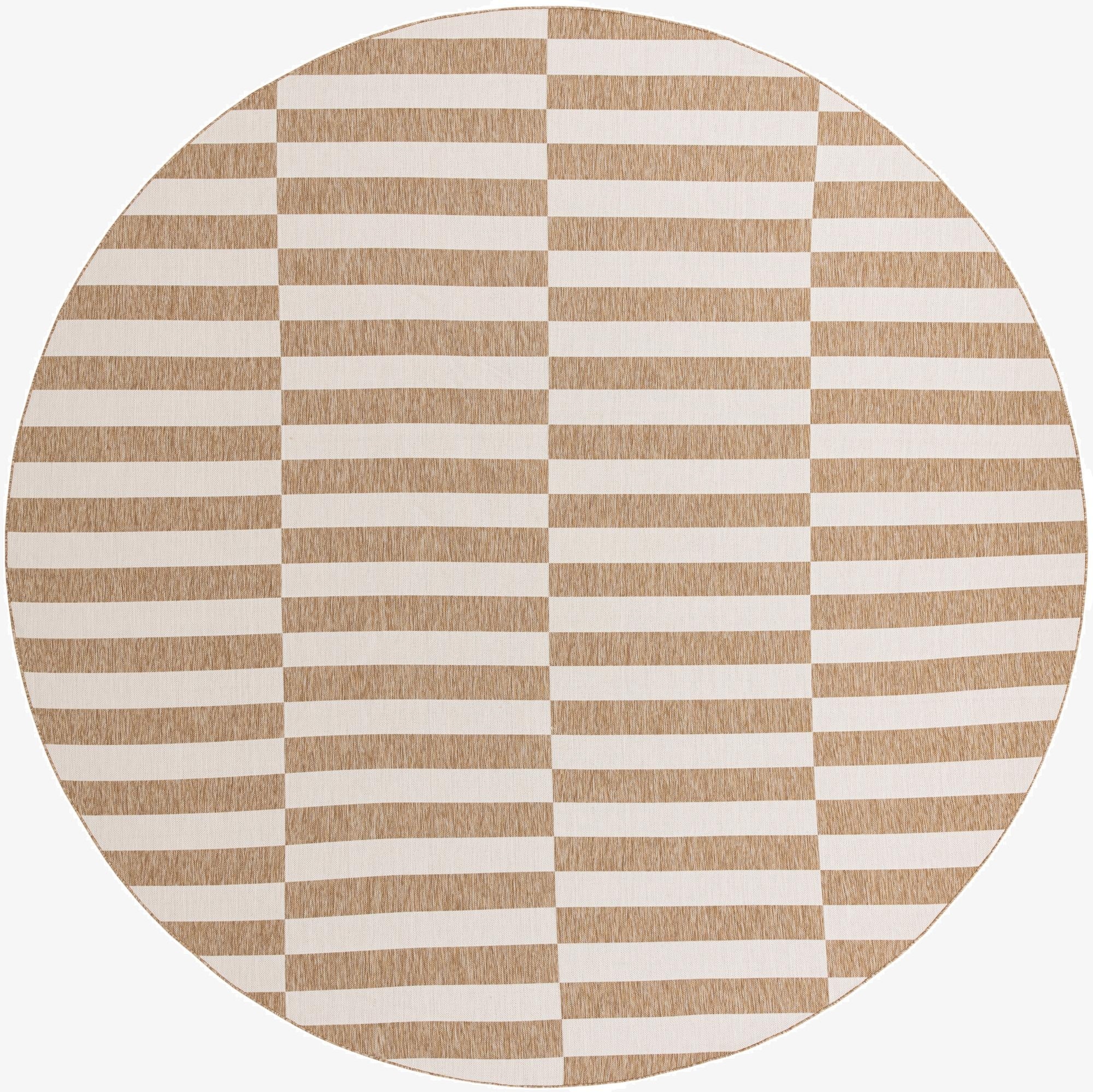 13' x 13'  Washable Striped Indoor / Outdoor Round Rug