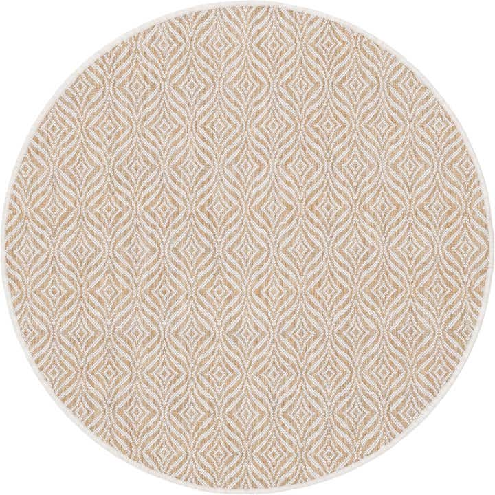 4' x 4' Easy-Clean Trellis Indoor / Outdoor Round Rug