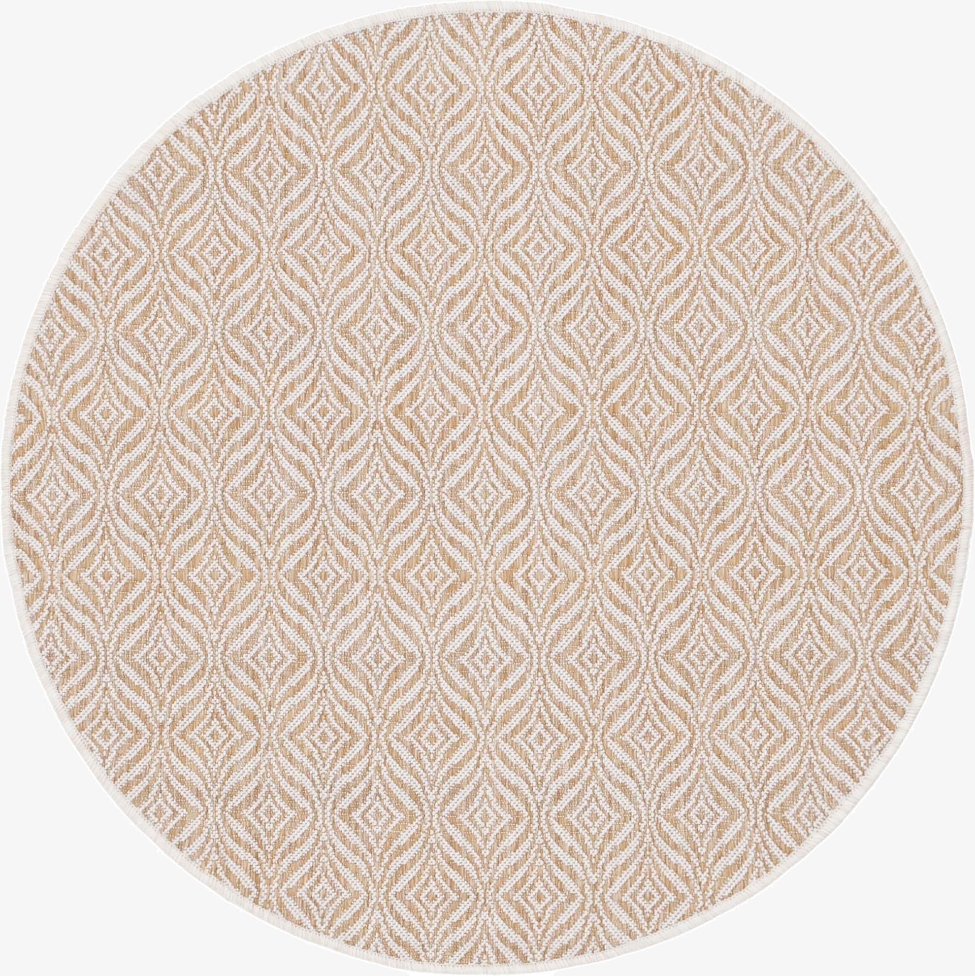 4' x 4'  Washable Trellis Indoor / Outdoor Round Rug