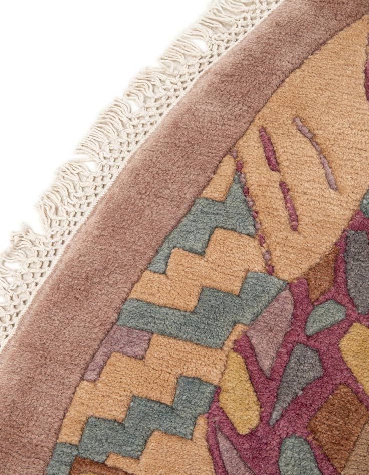 Detail image of 9' 10 x 10' 1  Hand Knotted Tibet Wool Round Rug