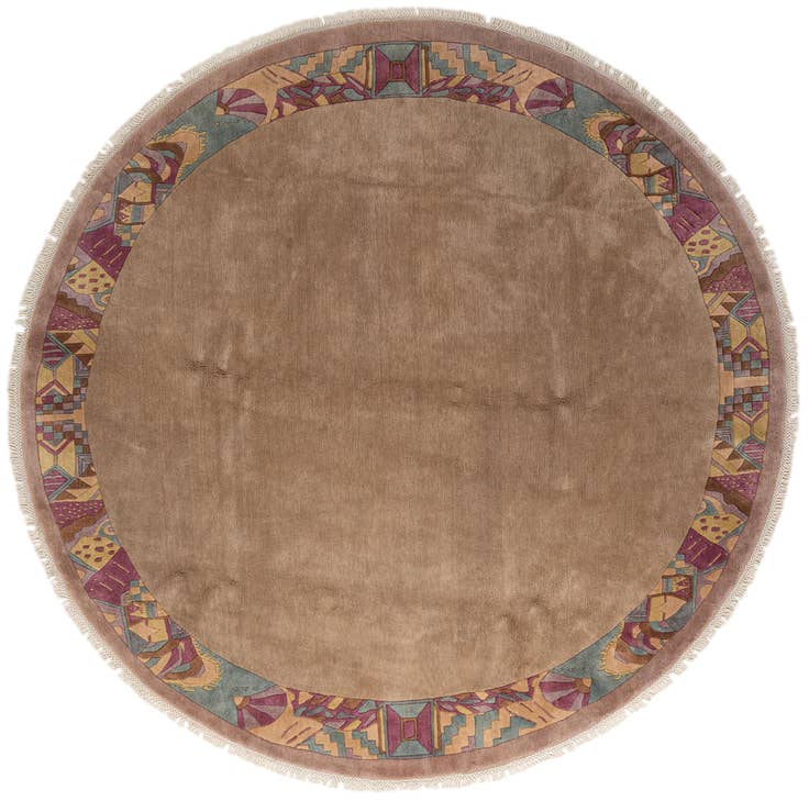 Detail image of 9' 10 x 10' 1 Hand Knotted Tibet Wool Round Rug