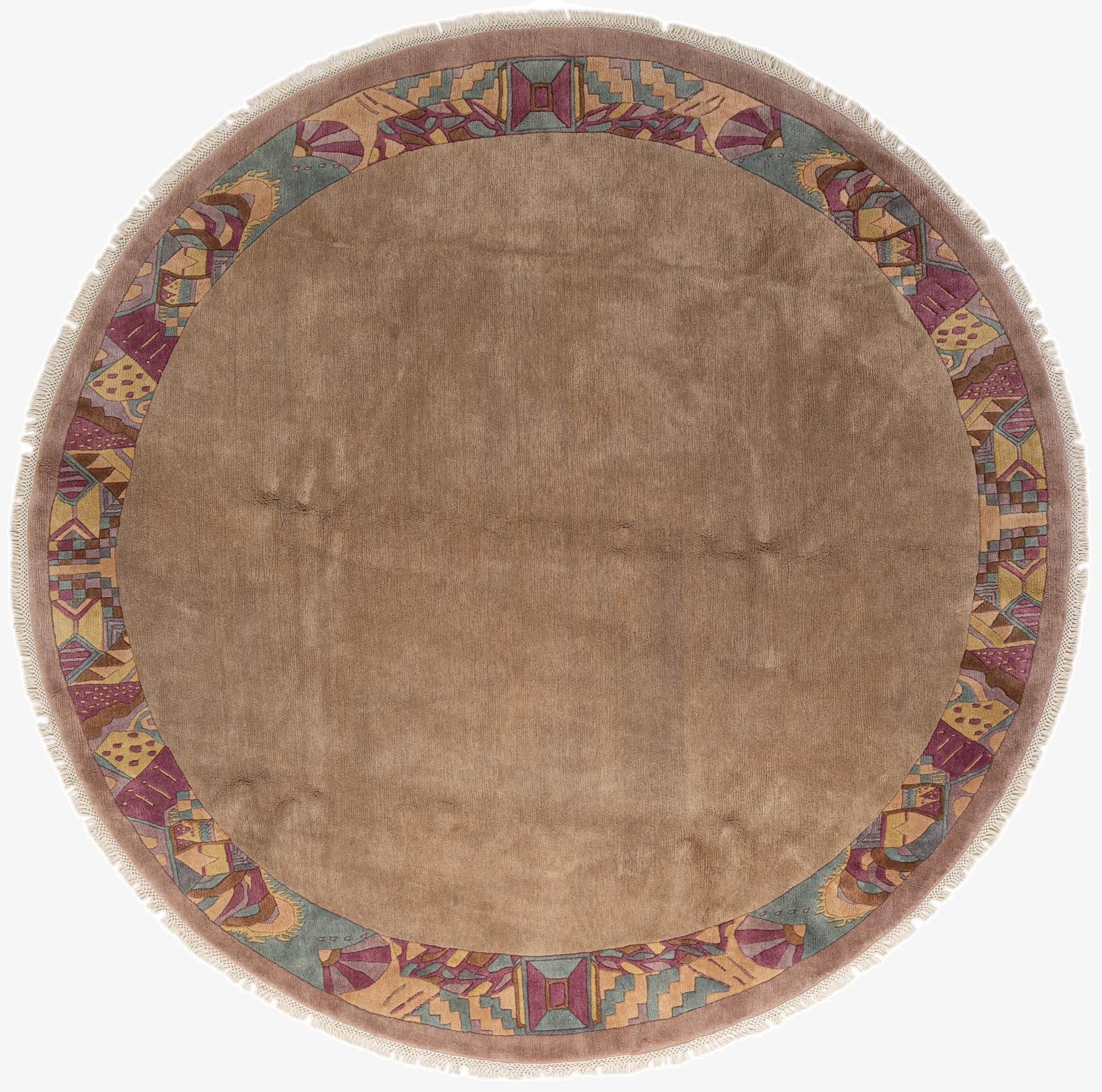 9' 10 x 10' 1  Hand Knotted Tibet Wool Round Rug