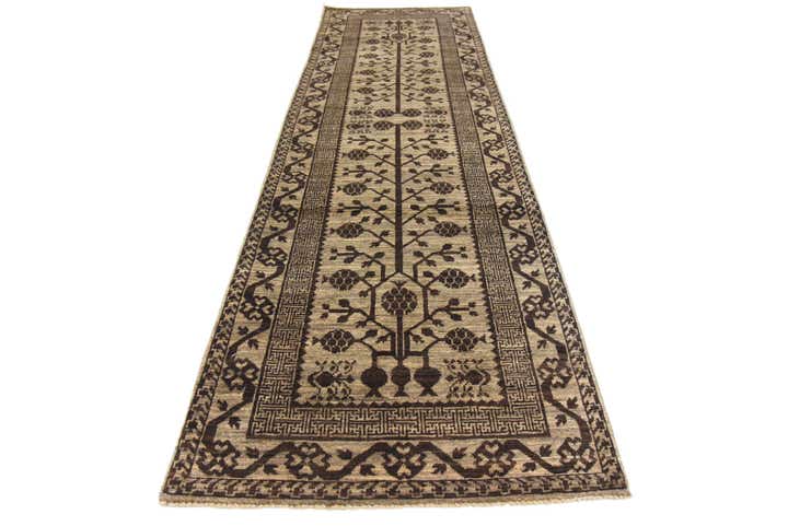 3' x 9' 8 Hand Knotted Khotan Ziegler Oriental Runner Rug