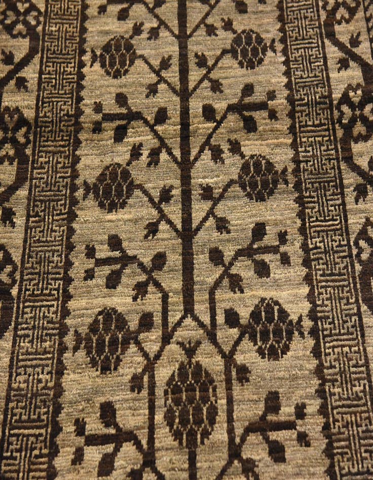 Detail image of 3' x 9' 8 Hand Knotted Khotan Ziegler Oriental Runner Rug