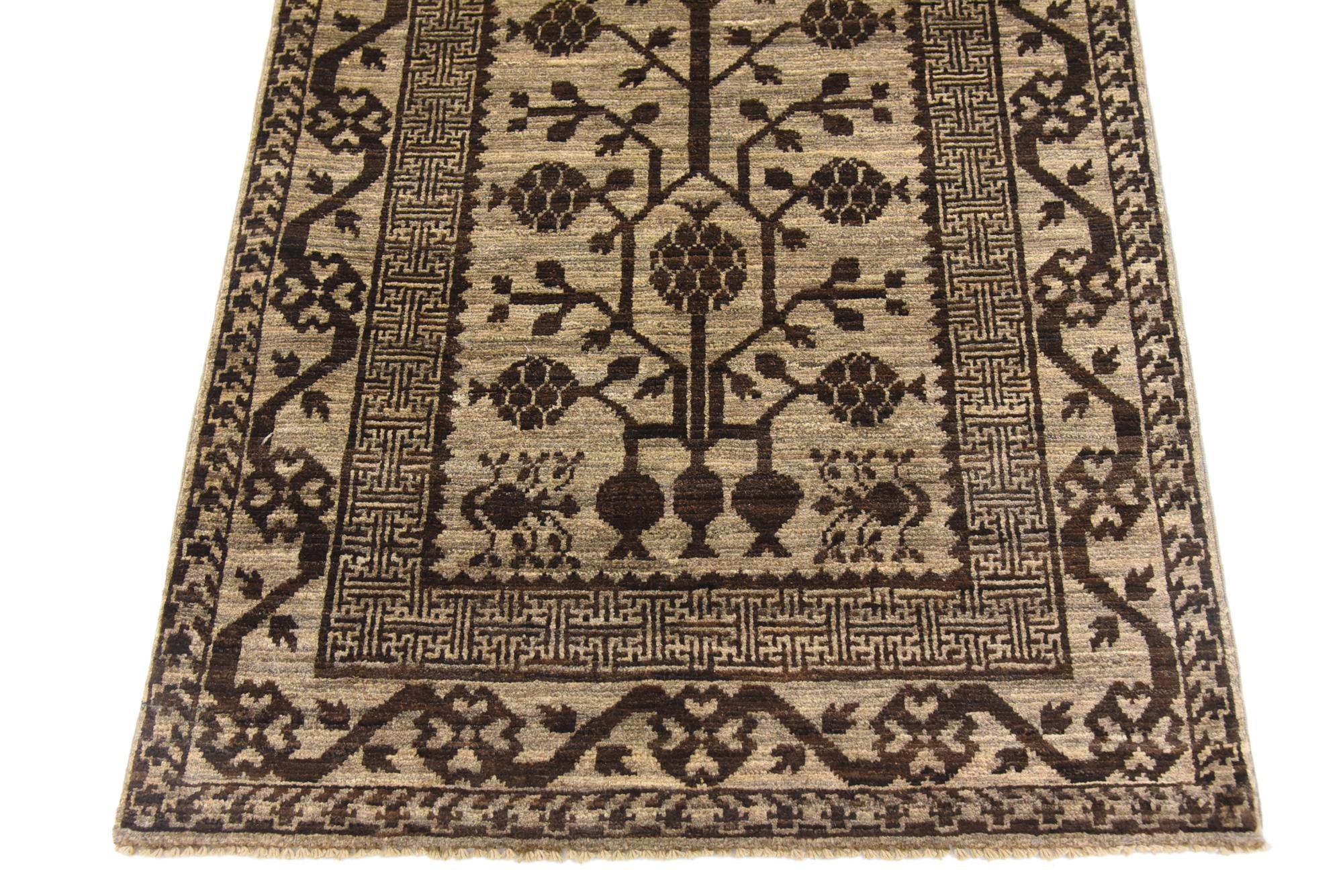 3' x 9' 8 Hand Knotted Khotan Ziegler Oriental Runner Rug