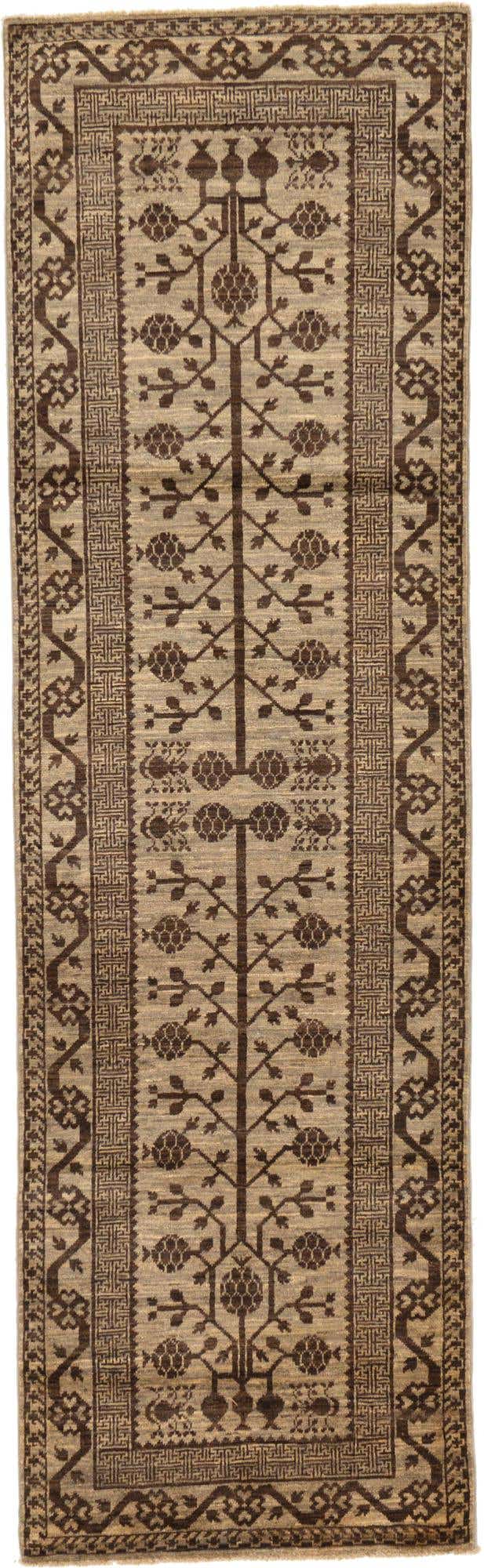 3' x 9' 8 Hand Knotted Khotan Ziegler Oriental Runner Rug