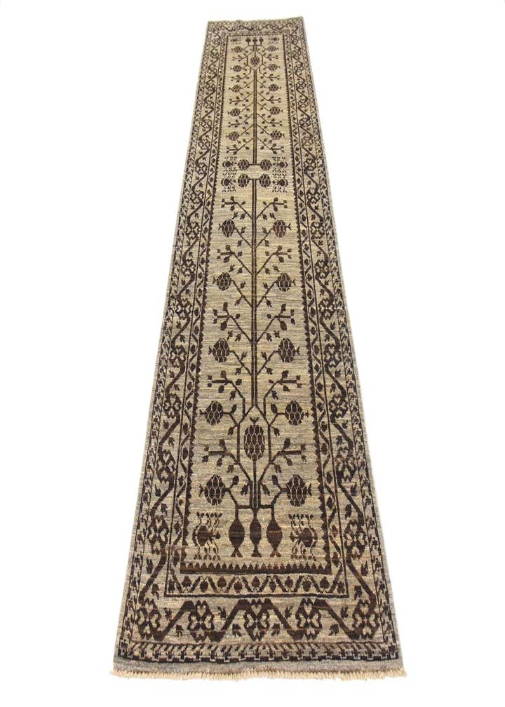 3' x 9' 3 Hand Knotted Khotan Ziegler Oriental Runner Rug