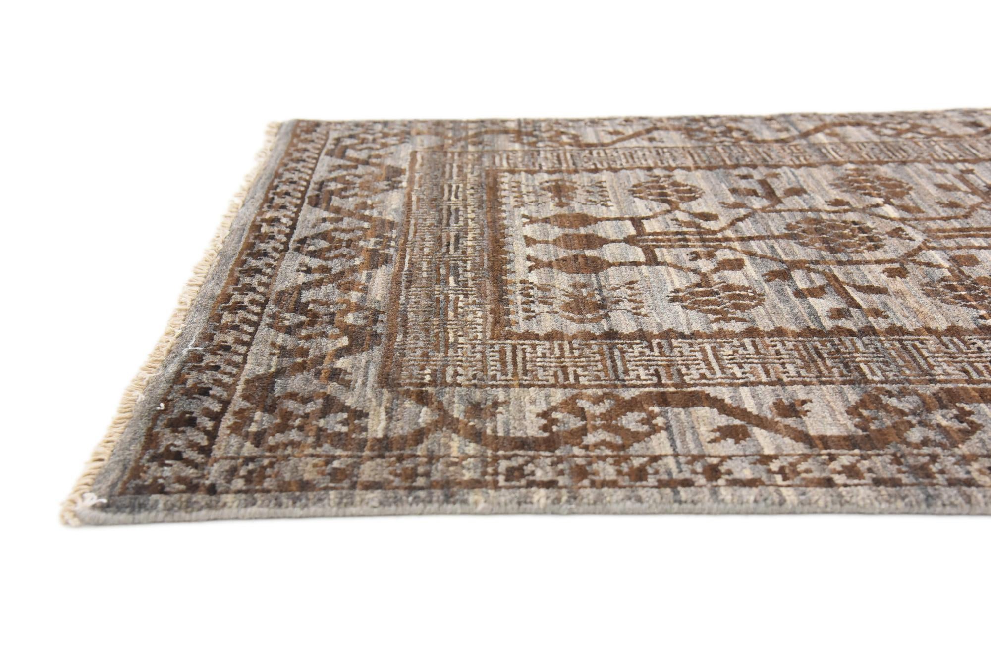 2' 10 x 9' 9 Hand Knotted Khotan Ziegler Oriental Runner Rug