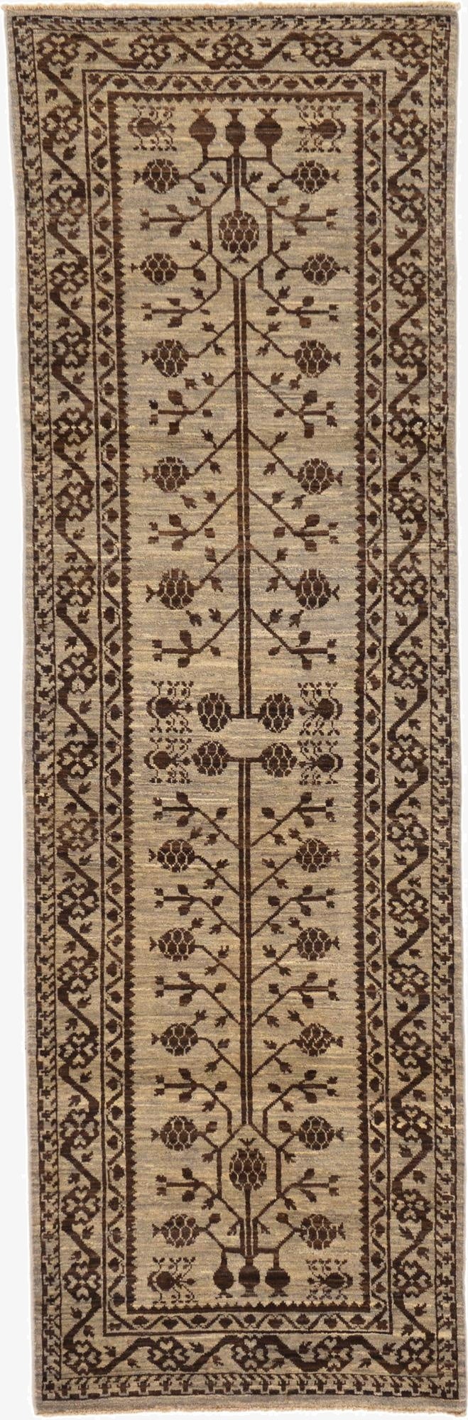 3' x 9' 3  Hand Knotted Khotan Ziegler Oriental Runner Rug