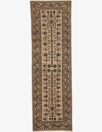 3' x 9' 3 Hand Knotted Khotan Ziegler Oriental Runner Rug