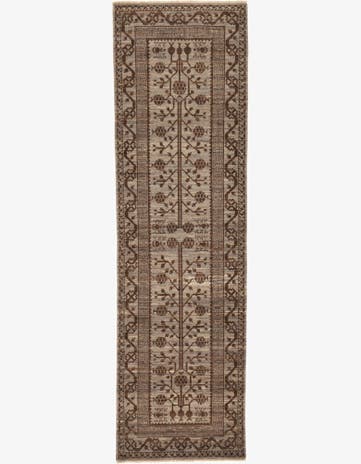 2' 10 x 9' 9 Hand Knotted Khotan Ziegler Oriental Runner Rug