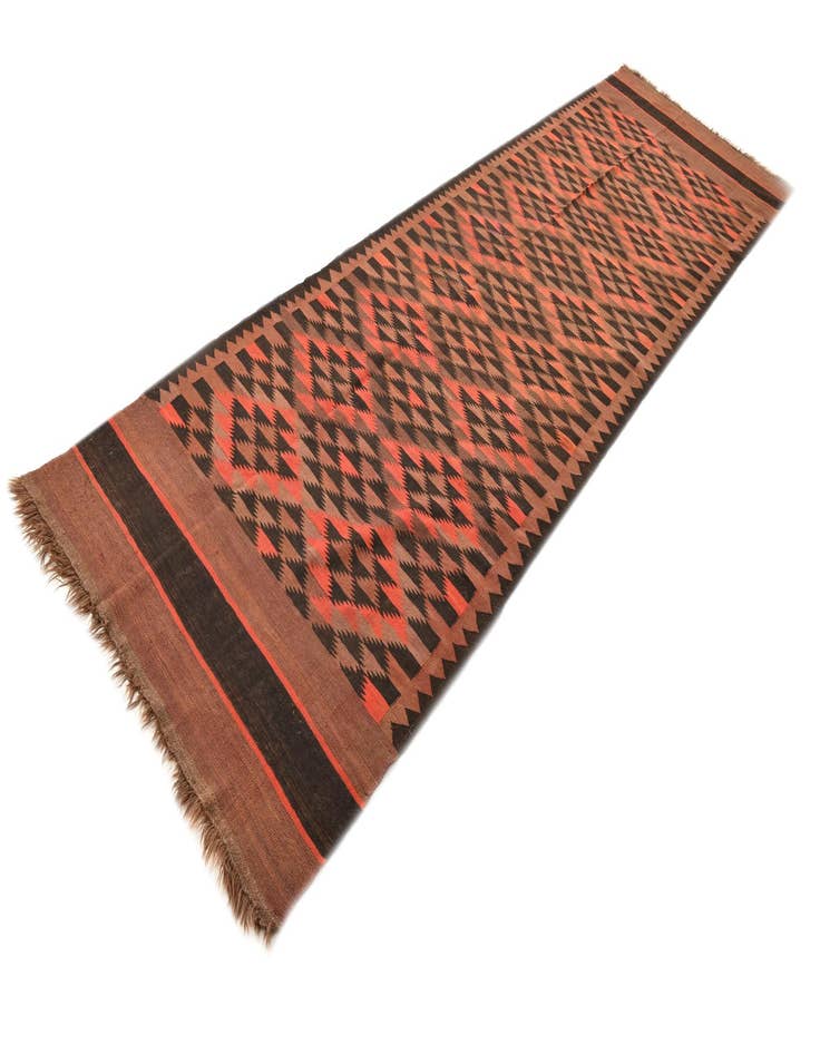 Detail image of 4' 3 x 14' 9  Hand Woven Kilim Fars Wool Runner Rug