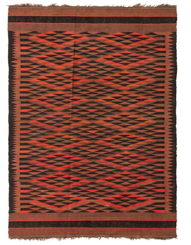 Detail image of 4' 3 x 14' 9 Hand Woven Kilim Fars Wool Runner Rug
