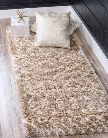 Taupe Marrakesh Shag Runner Rug