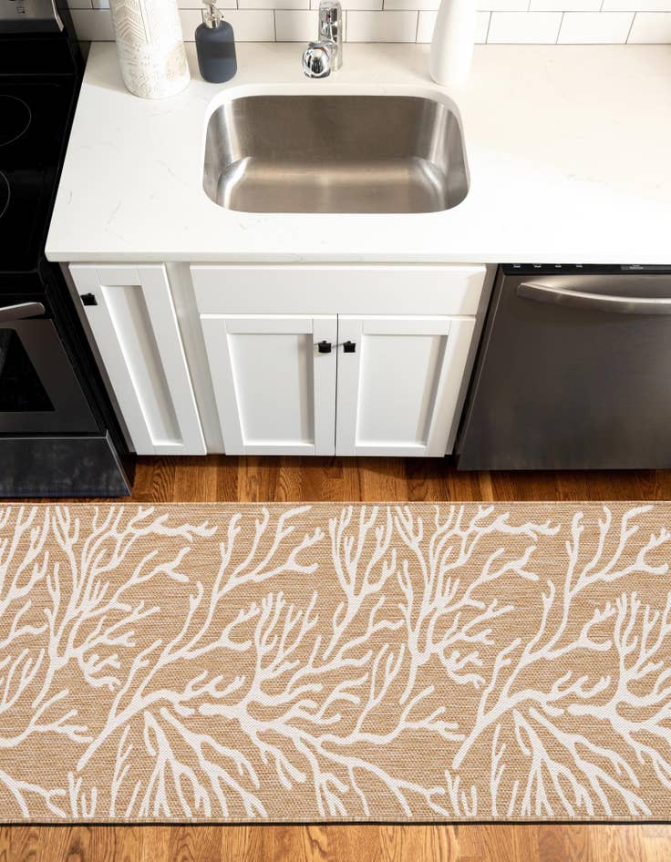 Detail image of 2' x 6'  Washable Coastal Indoor / Outdoor Runner Rug