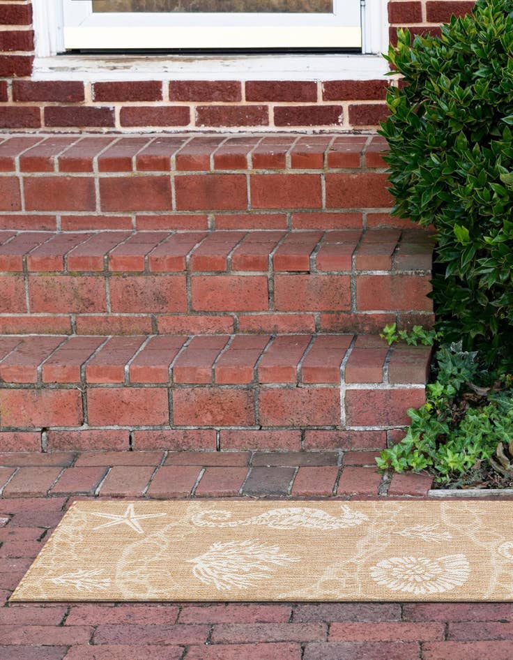 Detail image of 2' x 5' 3  Washable Coastal Indoor / Outdoor Runner Rug