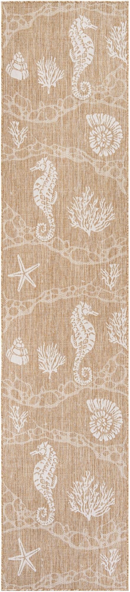 2' 7 x 12'  Washable Coastal Indoor / Outdoor Runner Rug