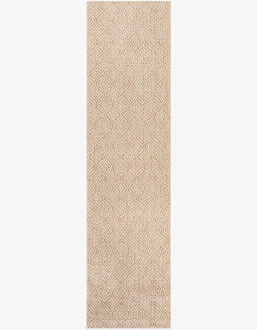 Taupe Easy-Clean Lattice Indoor / Outdoor Runner Rug