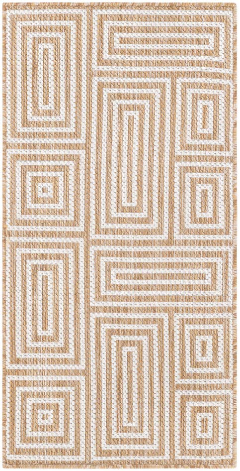 Detail image of 2' x 4' Easy-Clean Modern Indoor / Outdoor Runner Rug