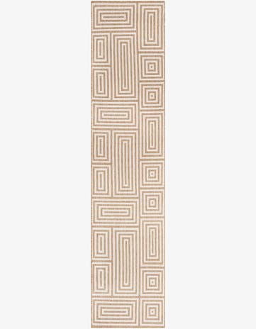 Taupe Easy-Clean Modern Indoor / Outdoor Runner Rug