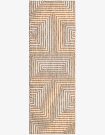 Taupe Easy-Clean Modern Indoor / Outdoor Runner Rug