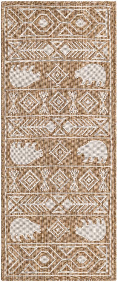 Detail image of 2' x 5' 3 Easy-Clean Southwestern Indoor / Outdoor Runner Rug