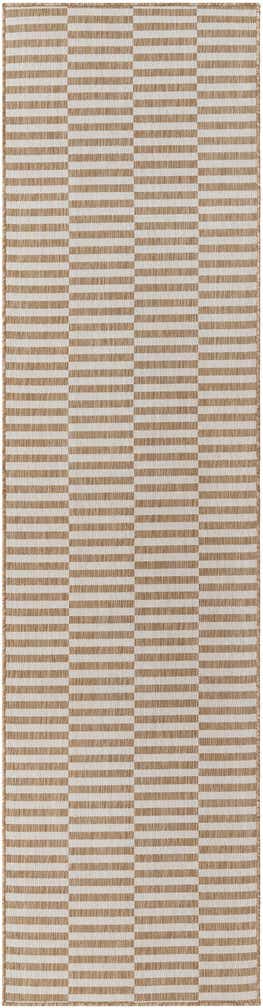 2' 7 x 10' Easy-Clean Striped Indoor / Outdoor Runner Rug